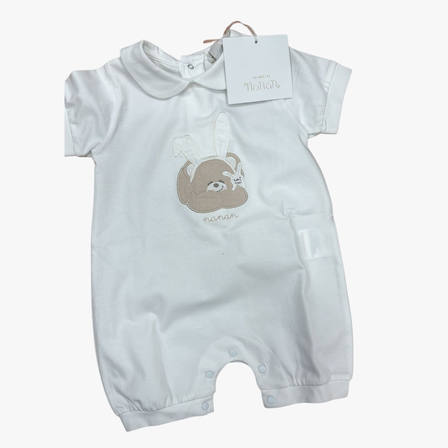 Nanan Pagliaccetto Jersey Orsetto Bianco 6 mesi
