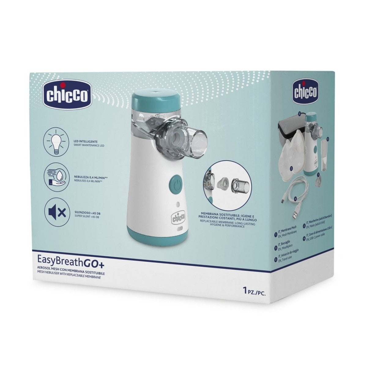Chicco Aerosol Mesh Easy Breath Go+ con membrana sostituibile