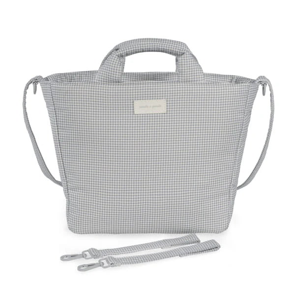 Pasito a Pasito Borsa Cambio Little Bloom Vichy Grigio