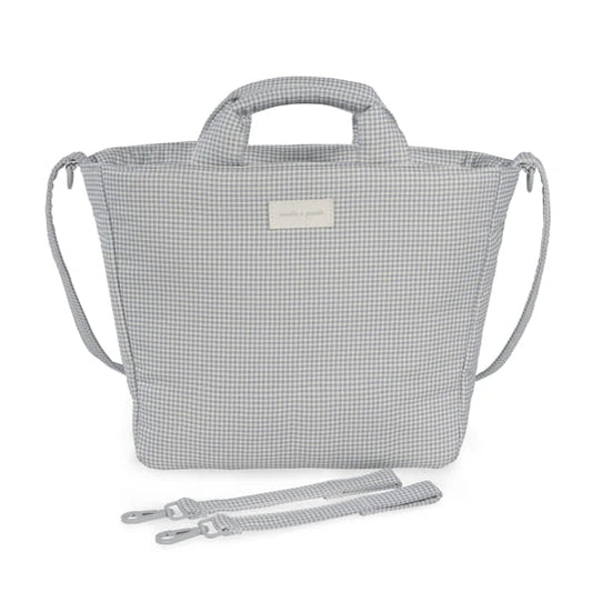 Pasito a Pasito Borsa Cambio Little Bloom Vichy Grigio