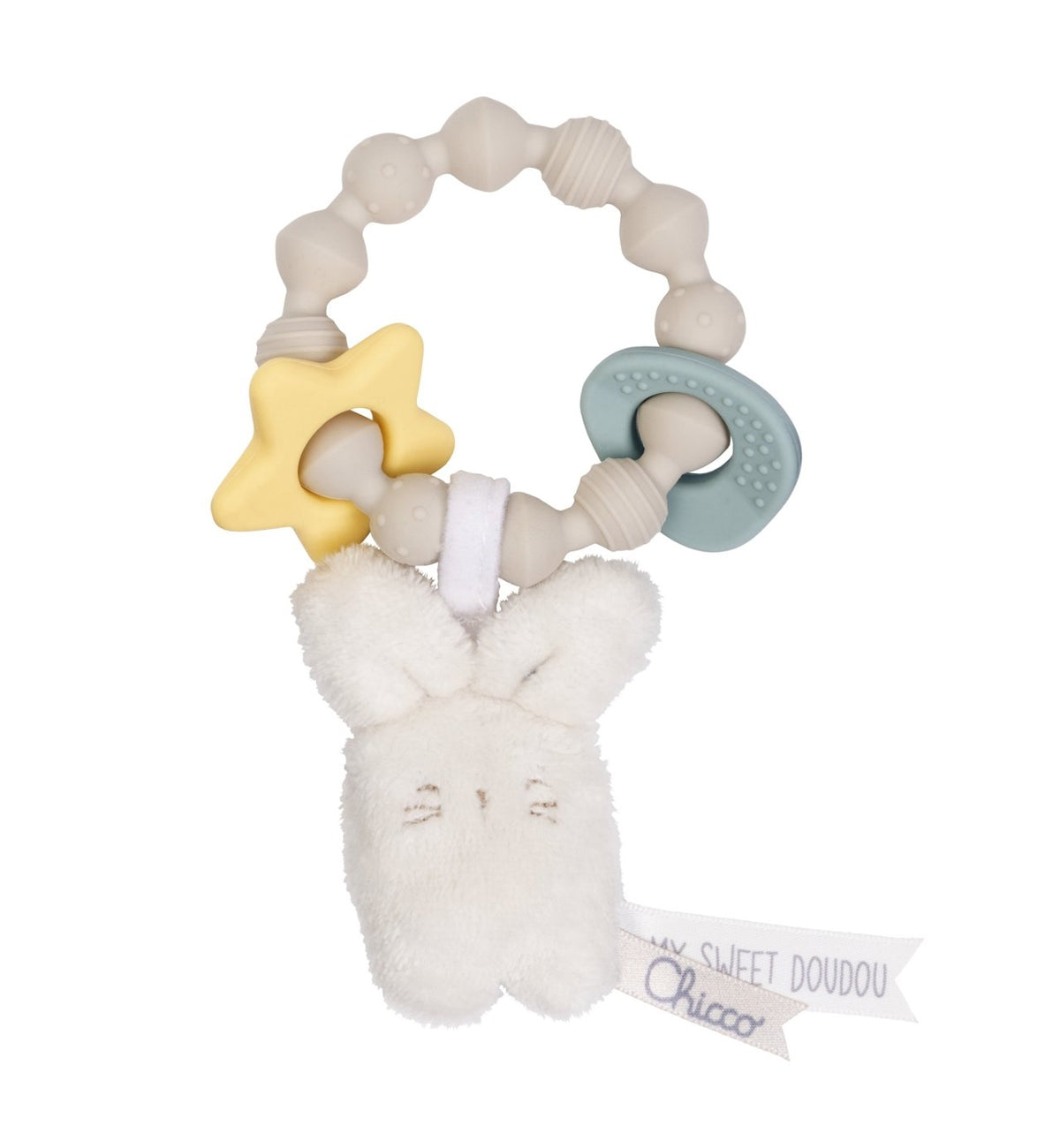 Chicco My Sweet Doudou Anello Dentizione Coniglietto in Silicone super morbido 0m+