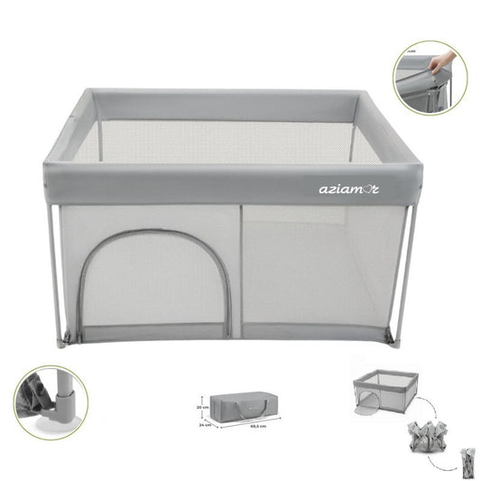 Aziamor Box richiudibile Enjoy + Tappeto gioco 120x120 cm