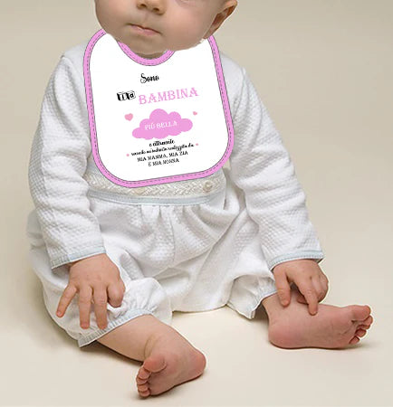 Mella Kids Bavaglino con frase 100% cotone - Made in Italy