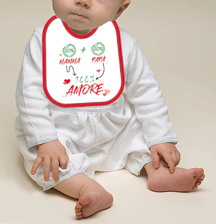 Mella Kids Bavaglino con frase 100% cotone - Made in Italy