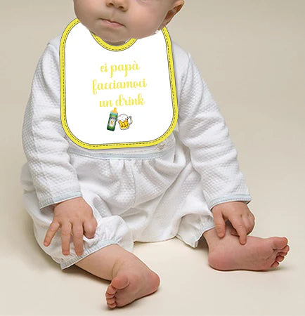 Mella Kids Bavaglino con frase 100% cotone - Made in Italy