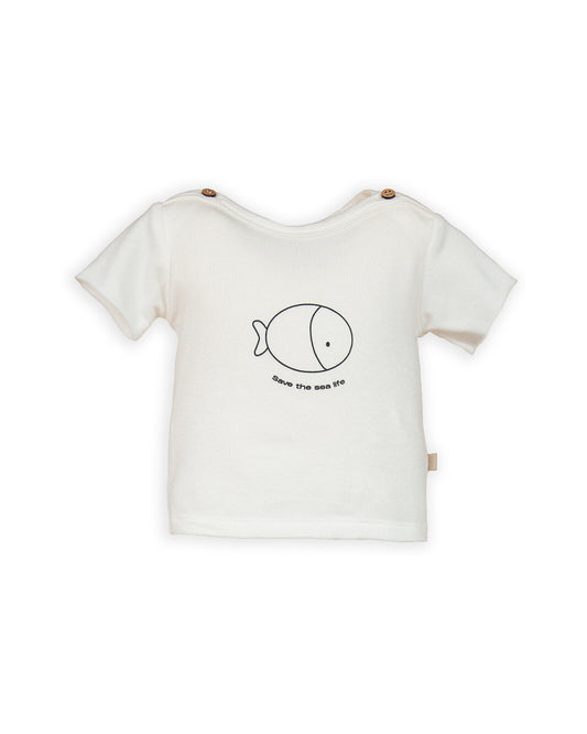 Bamboom T-shirt a maniche corte con stampa OFF WHITE 100% Bambù organico