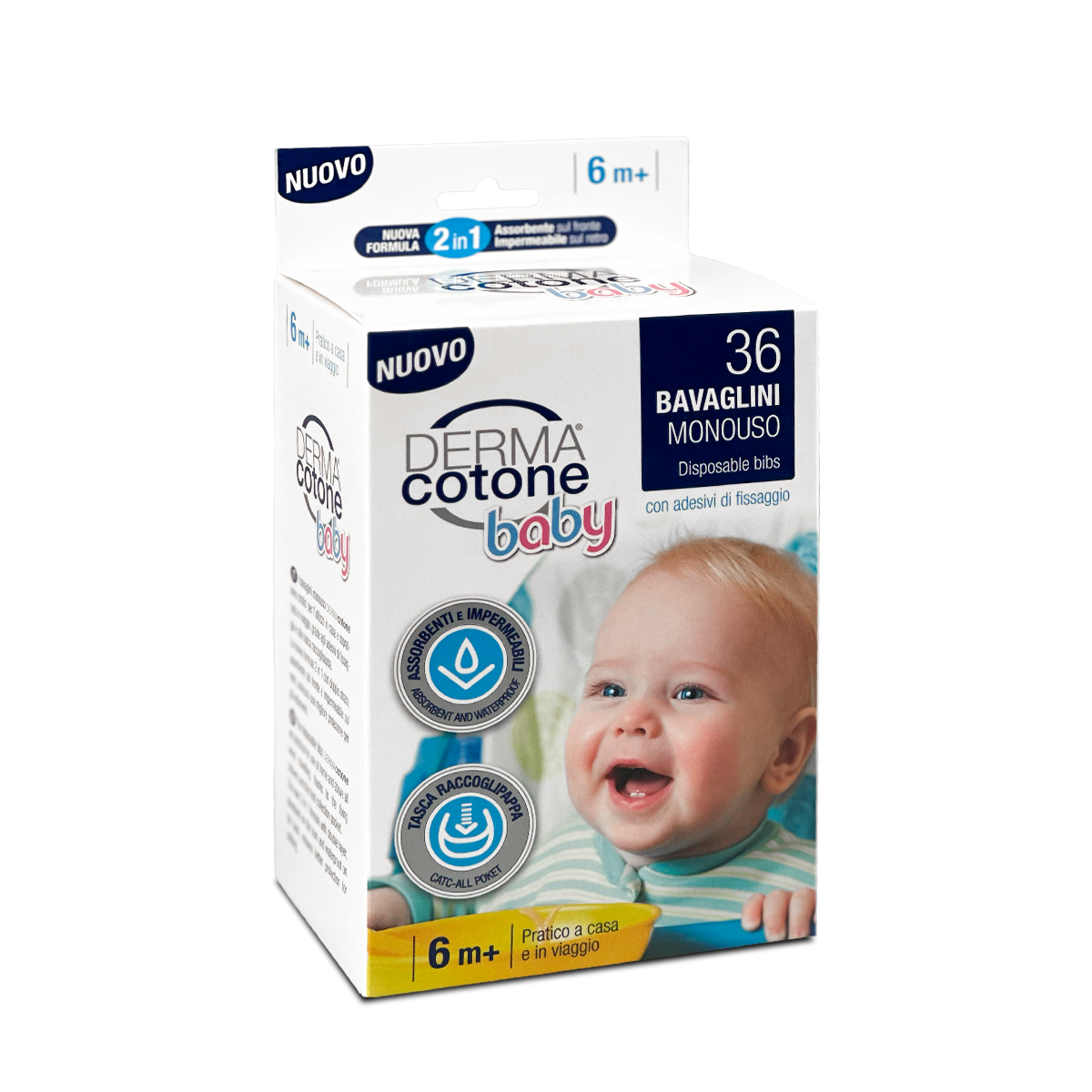Dermacotone 36 Bavaglini Monouso con adesivi di fissaggio