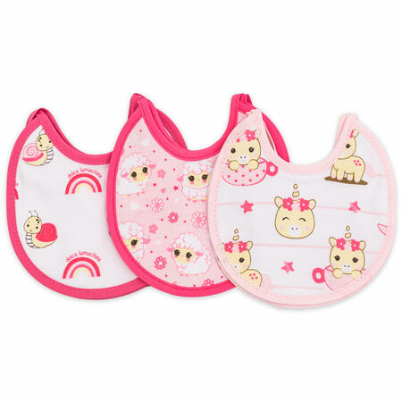 Irge Baby Set 6 Bavette in Cotone con laccetti 16x16 cm- ART.1374/2