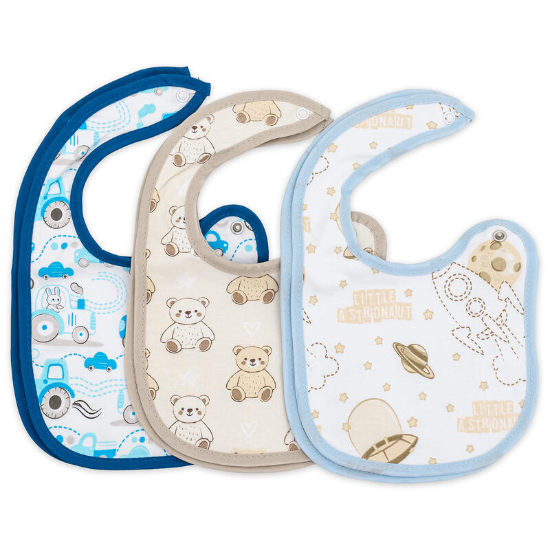 Irge Baby - Bavaglini in Cotone con clip 6pz - misura 17x29cm