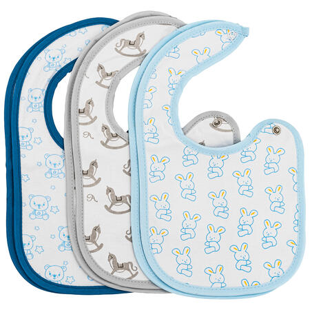 Irge Baby - Bavaglini in Cotone con clip 6pz - misura 17x29cm