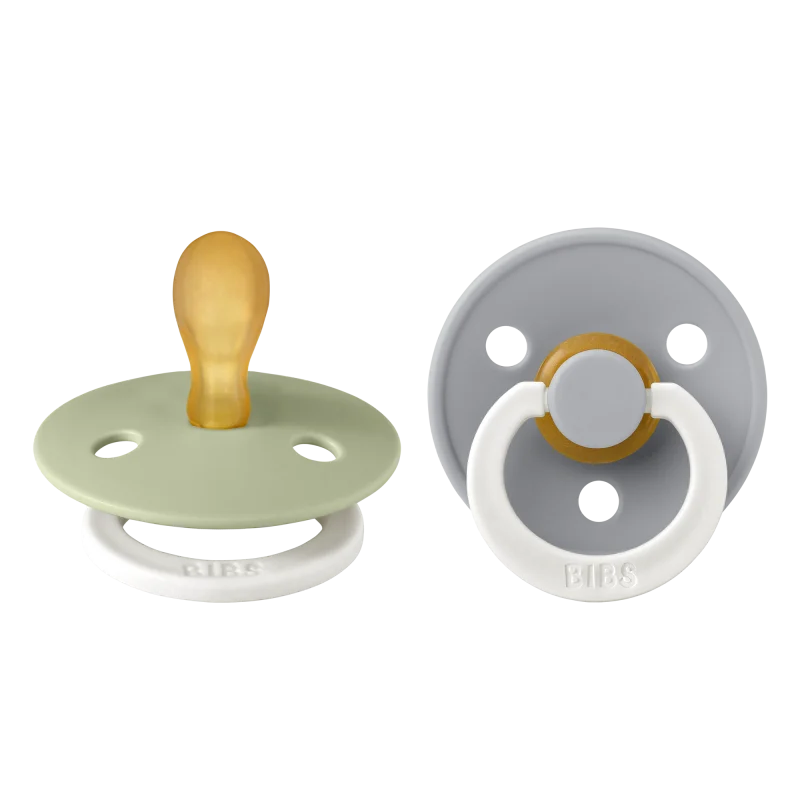 Bibs Succhietti 2pz Colour Pacifier 6m+ con tettarella in caucciù simmetrica - si illumina al buio
