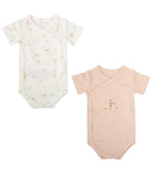 Bimbidreams Set 2 Body manica corta in cotone e bambù 0-1 mese