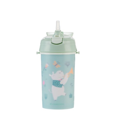 KikkaBoo Borraccia con Cannuccia Bambini 450 ml Music Fest 4 Anni+