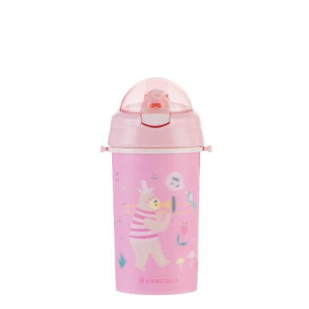 KikkaBoo Borraccia con Cannuccia Bambini 450 ml Music Fest 4 Anni+
