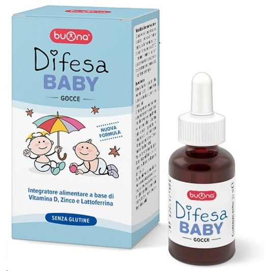 Buona Difesa Baby Gocce - Integratore Alimentare a base di Vitamina D, Zinco e Lattoferrina - senza glutine - 20 ml