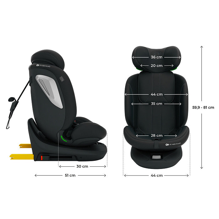 Kinderkraft Seggiolino 360° Auto I-Grow 2 Plus i-Size 40-150 cm R129