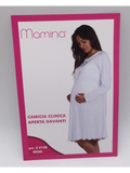 MAMINA - Camicia da notte clinica donna aperta avanti manica lunga cotone 100%
