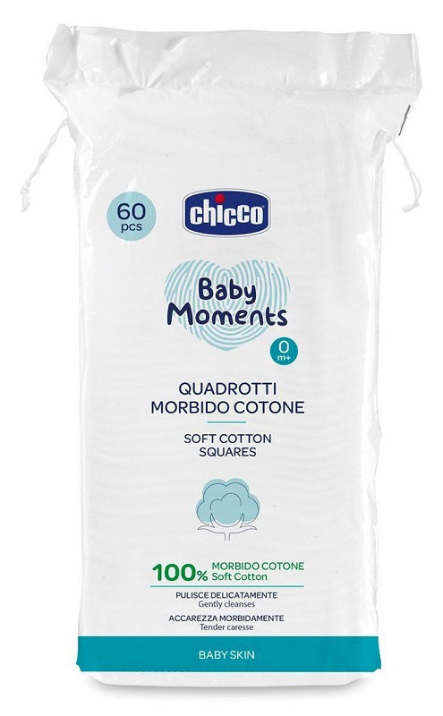 Chicco Quadrotti Morbido Cotone 60pz