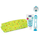 Chicco Set Primi Dentini - Spazzolinoz dentifricio e Custodia - 3/6 anni