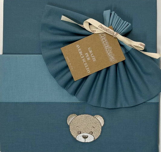 Coccolissimi Completo  per Carrozzina - Coperta piquet Nido d'ape + lenzuola