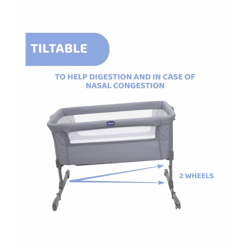 Chicco Next to Me Essential - Lettino Neonato Fianco Letto per Co-sleeping con Ruote