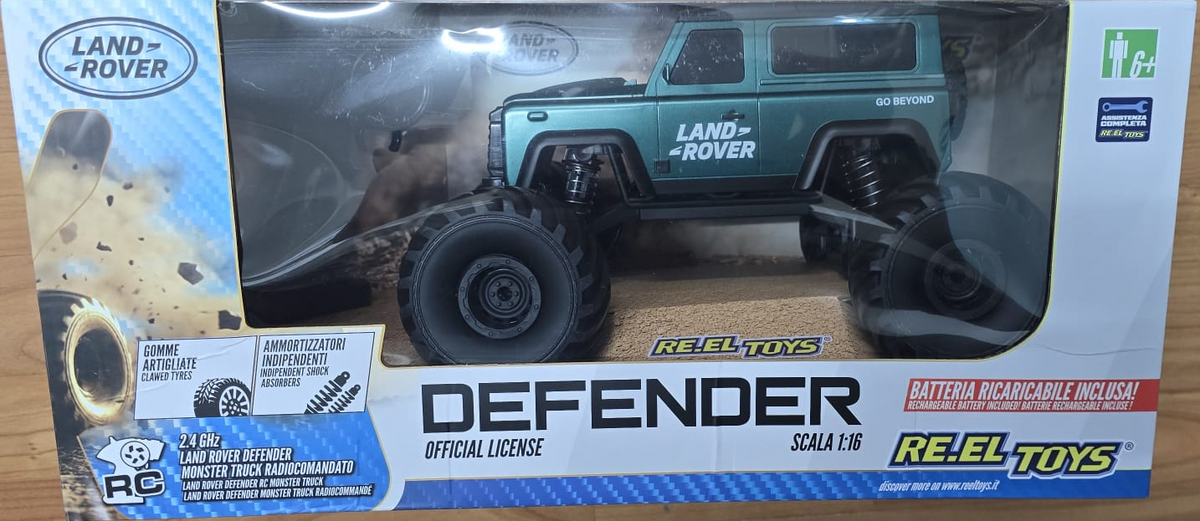 Reel Toys Auto Land Rover Defender R/C Scala 1:16 - Batteria ricaricabile Inclusa