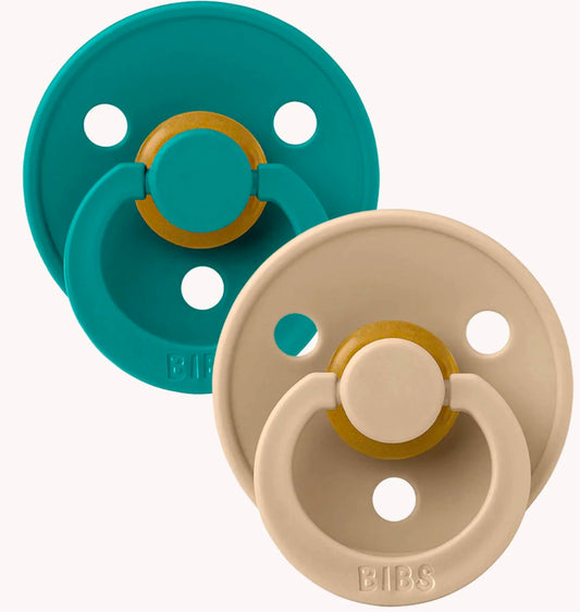 Bibs Succhietti 2pz Colour Pacifier 6m+ con tettarella in caucciù rotonda