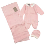 Nazareno Gabrielli Set 3pz Neonato Smacchinato - Tutina 1/3 mesi +Coperta+Cappello NG3488