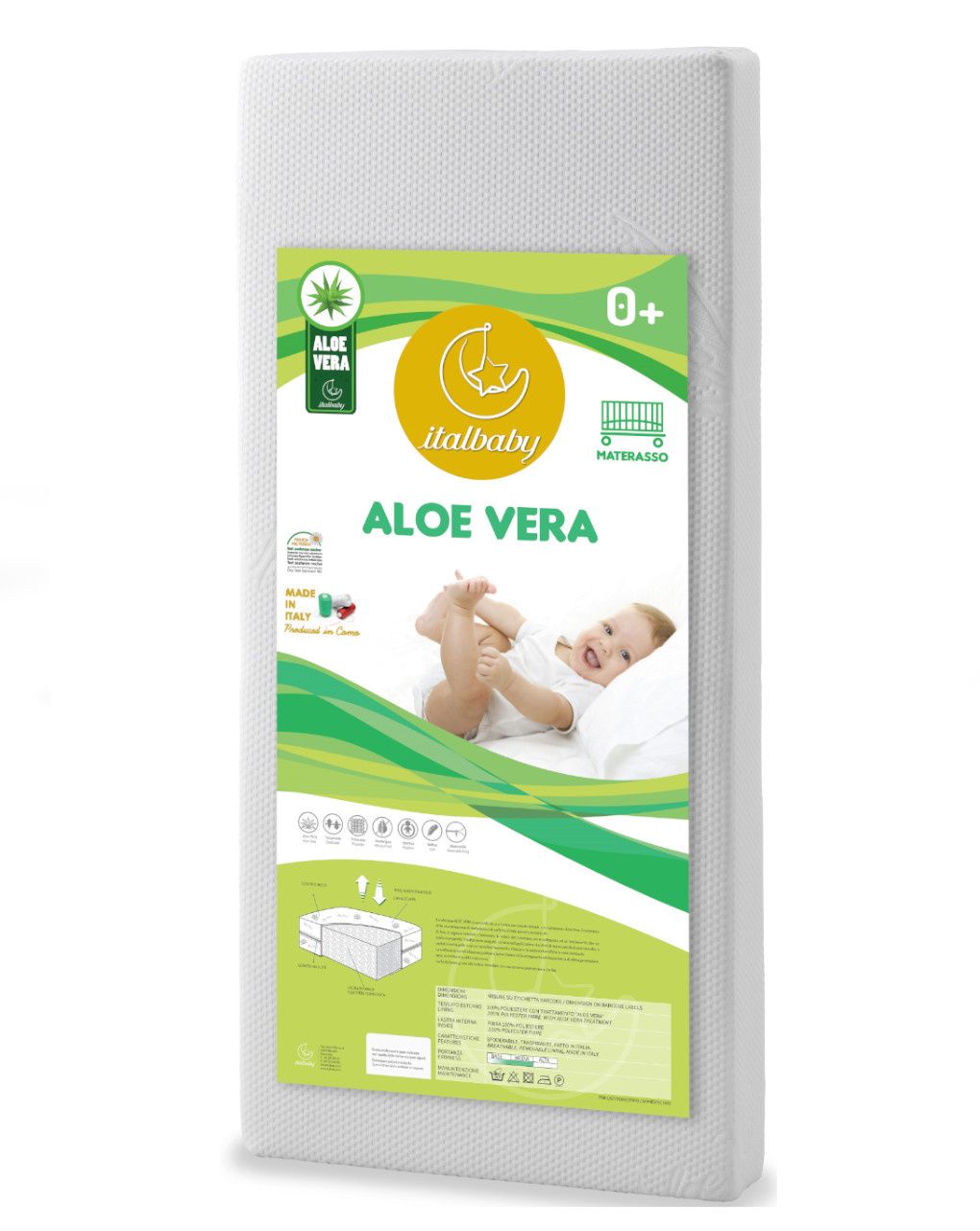 Lettino Flash Italbaby con Coordinato Tessile Cucù Tortora, Materasso e lenzuola OMAGGIO