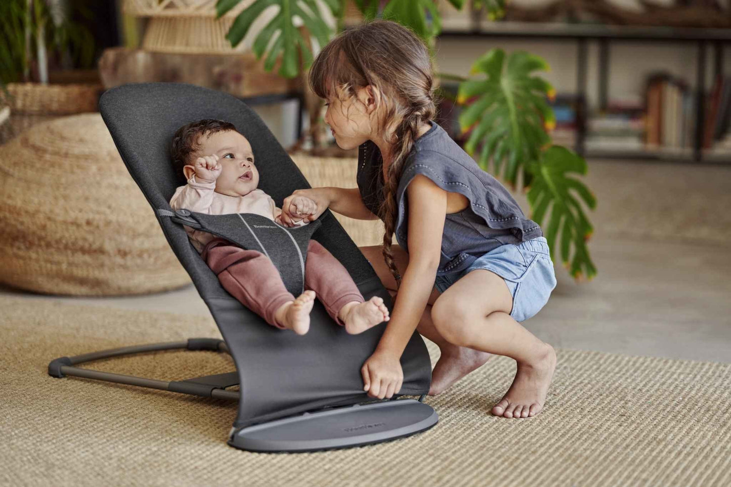 Babybjorn - Sdraietta Bliss - Grigio Antracite, Maglia 3D