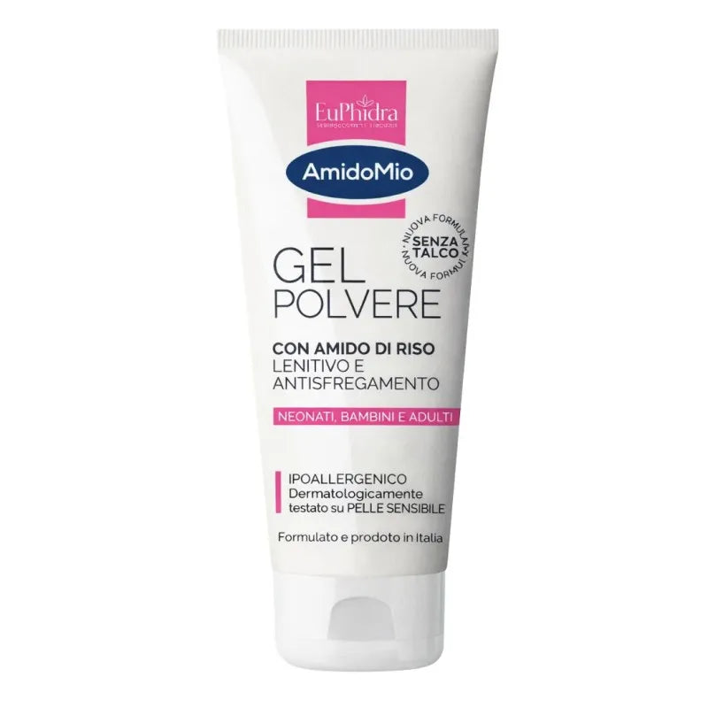 Euphidra Gel Polvere Lenitivo e Antisfregamento con Amido di Riso - neonati, bambini e adulti - 100ml