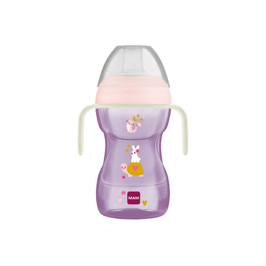 Mam Fun to Drink Cup - ideale per il passaggio dalla tazza al bicchiere, sistema anti-goccia o a flusso libero 8m+