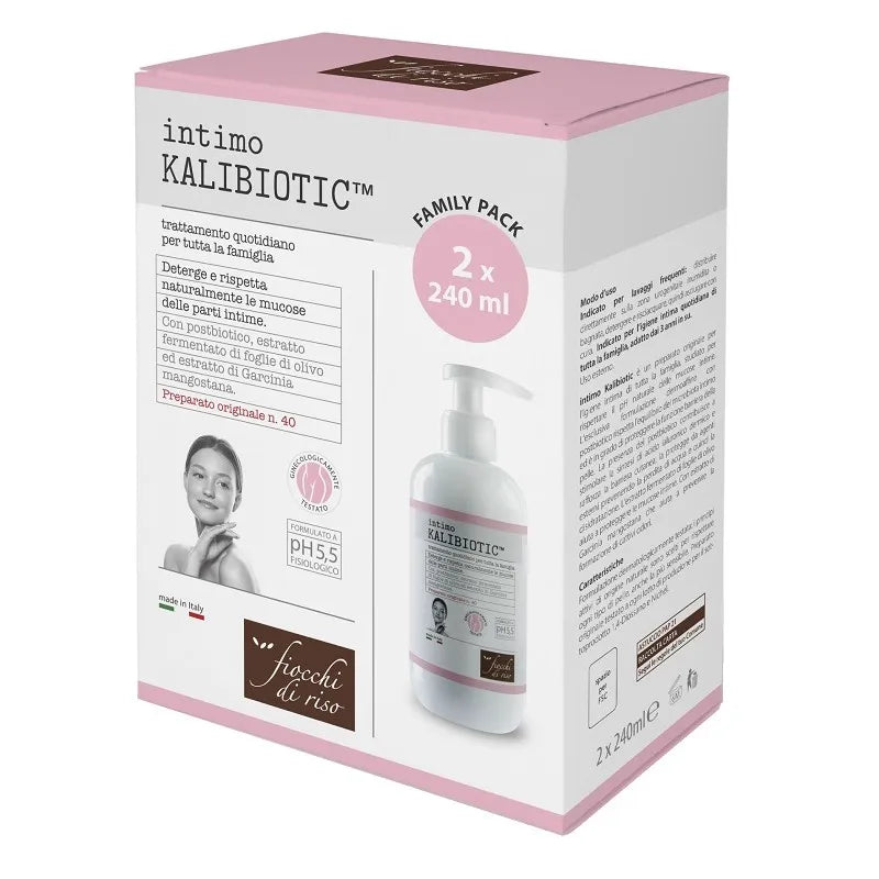 Fiocchi di Riso Bipack Intimo Kalibiotic detergente intimo delicato per tutta la famiglia 2 flaconi da 240ml