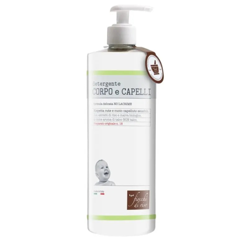Fiocchi di Riso Detergente Corpo e Capelli Talco Bambini 750 ml
