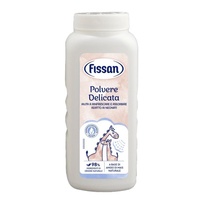 Fissan Polvere Delicata Nuova Formula - aiuta a rinfrescare e assorbire - adatto ai neonati - 100 gr