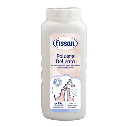 Fissan Polvere Delicata Nuova Formula - aiuta a rinfrescare e assorbire - adatto ai neonati - 100 gr