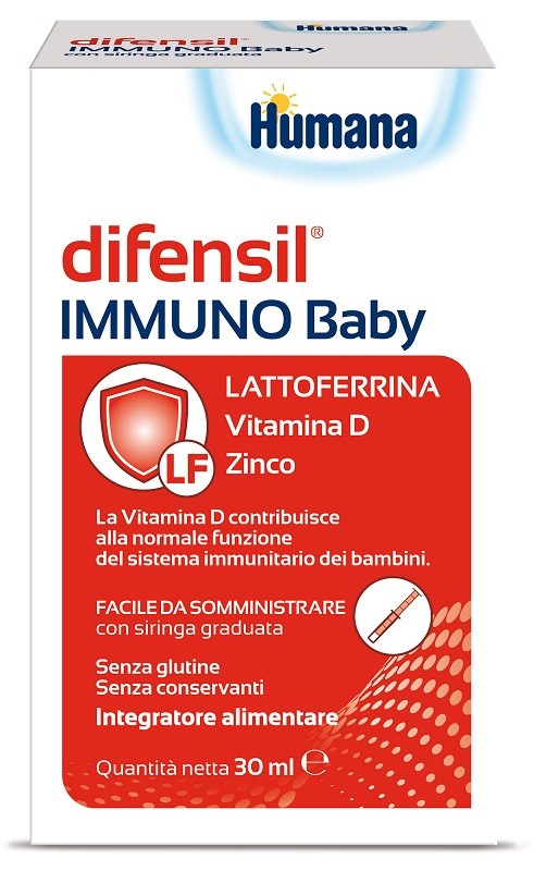 Humana Difensil Immuno Baby - Lattoferrina, Vitamina D, Zinco - 30 ml