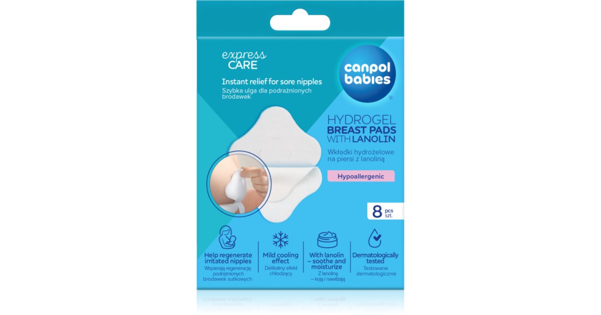 Canpol Babies Hydrogel Dischetti alla Lanolina per la cura delle ragadi al seno - 8 pz