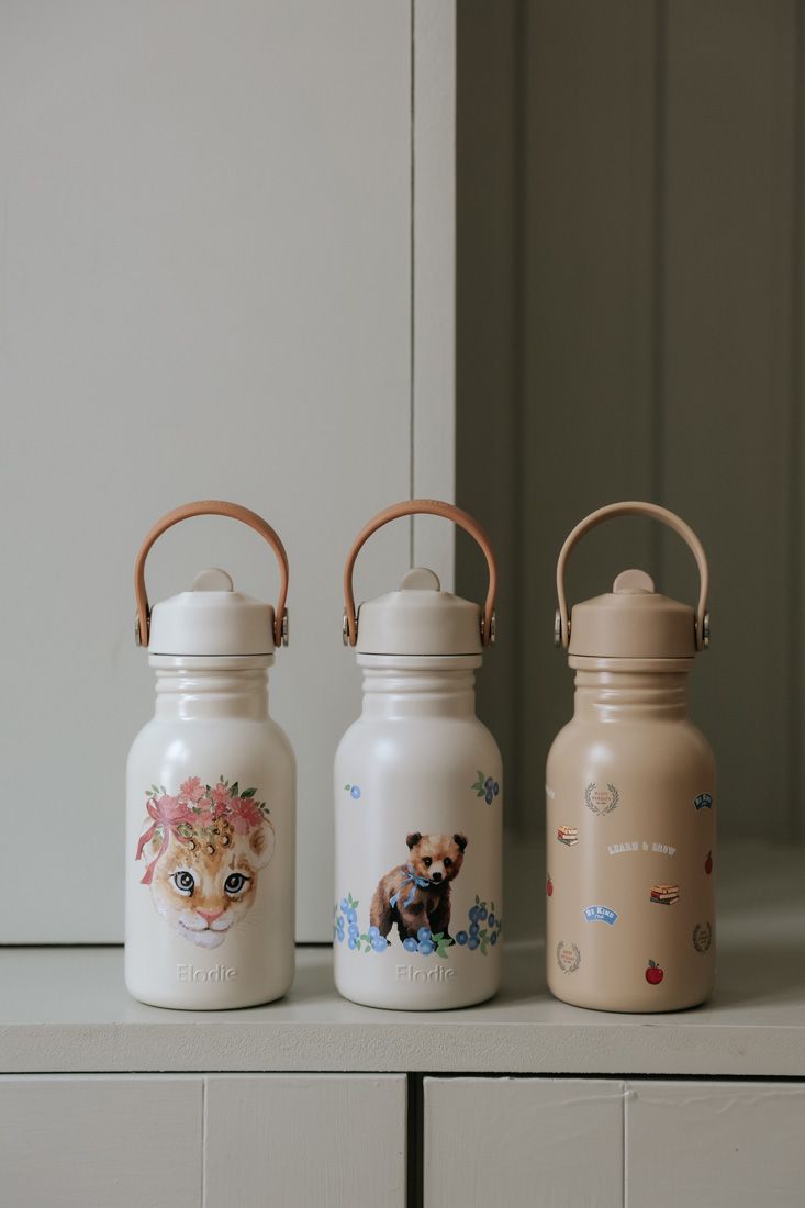 Elodie Details Borraccia in Acciaio Inox per Bambini 350 ml con Cannuccia - Vari colori