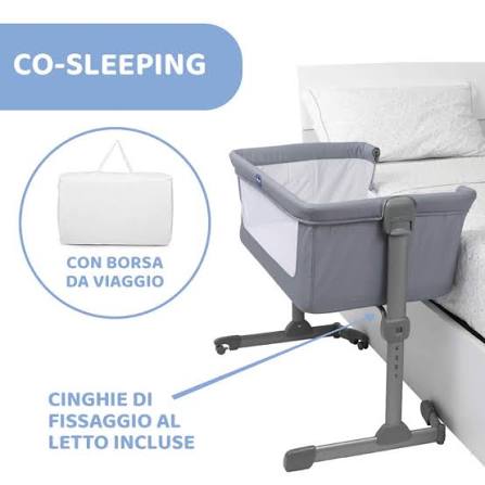 Chicco Next to Me Essential - Lettino Neonato Fianco Letto per Co-sleeping con Ruote