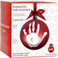 Pallina di Natale rossa da appendere all’albero personalizzabile con impronta e pennarello dorato