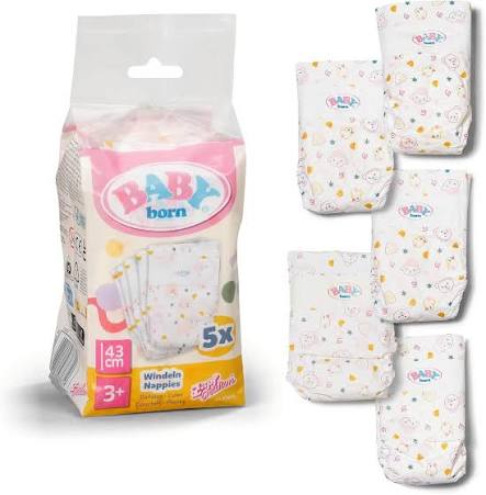 Baby born Gioco Pannolini per Bambole - 43 cm Confezione da 5 pz