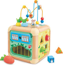 Hape Cubo Multi Attività Gioco Montessori - Green Thumbs Activity Cube 1/3 anni