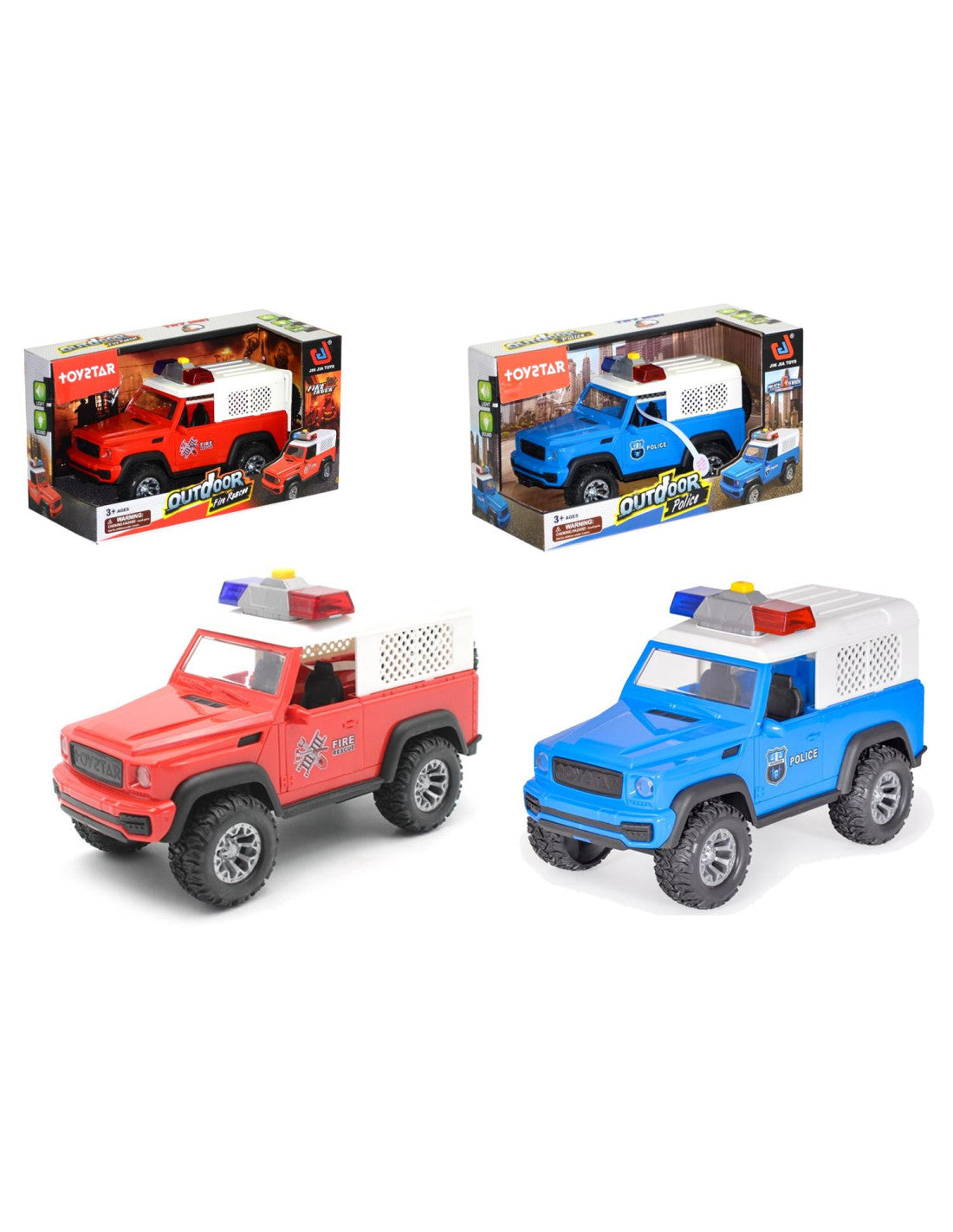 Toystar - Fuoristrada Polizia / Pompieri con luci e suoni a frizione
