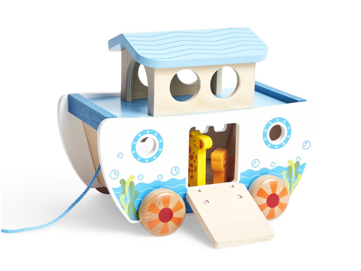 HAPE Arca di Noè in Legno da Trainare con Incastri - E8049