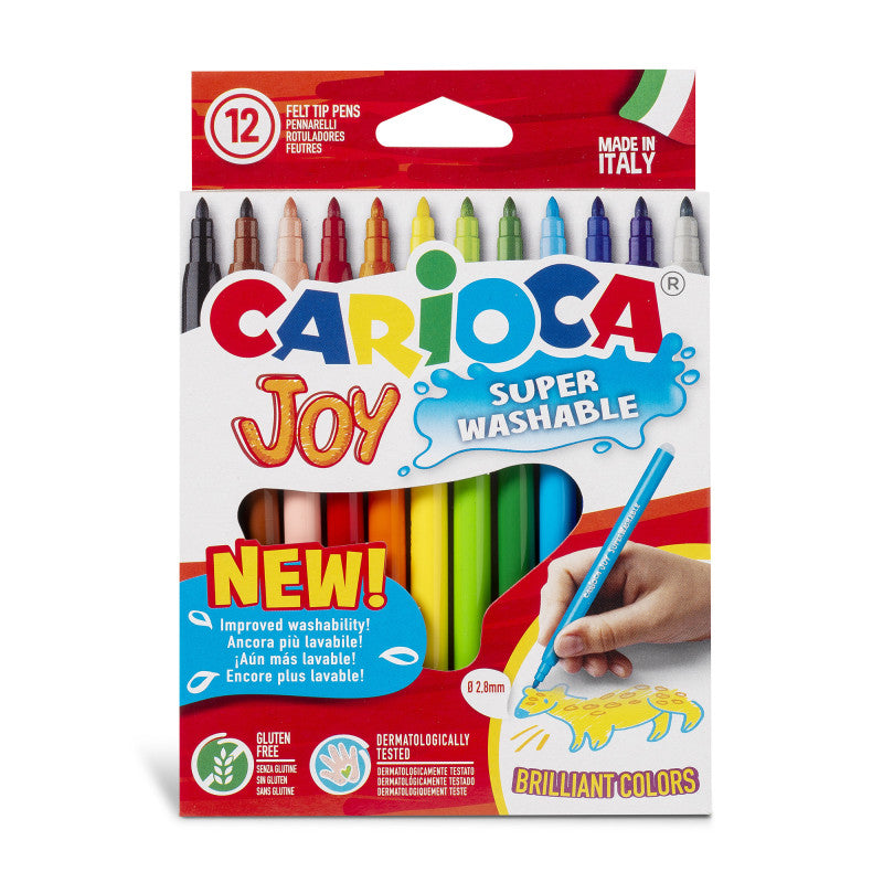 Carioca - Pennarelli Joy punta fine 12 pezzi superlavabili 40614