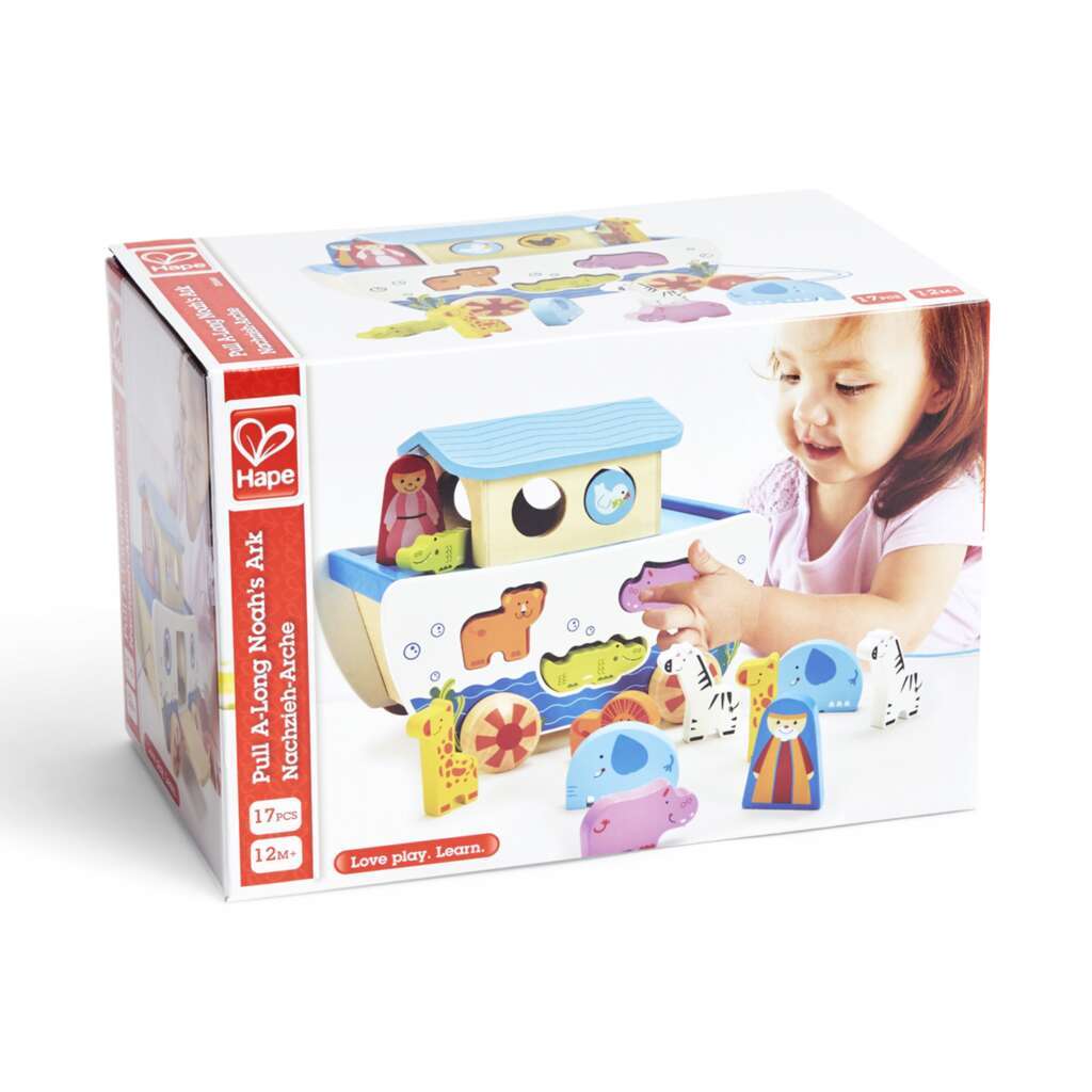 HAPE Arca di Noè in Legno da Trainare con Incastri - E8049