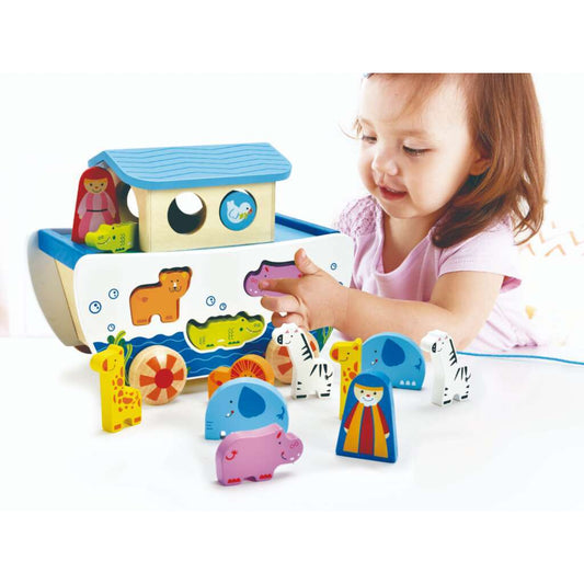 HAPE Arca di Noè in Legno da Trainare con Incastri - E8049