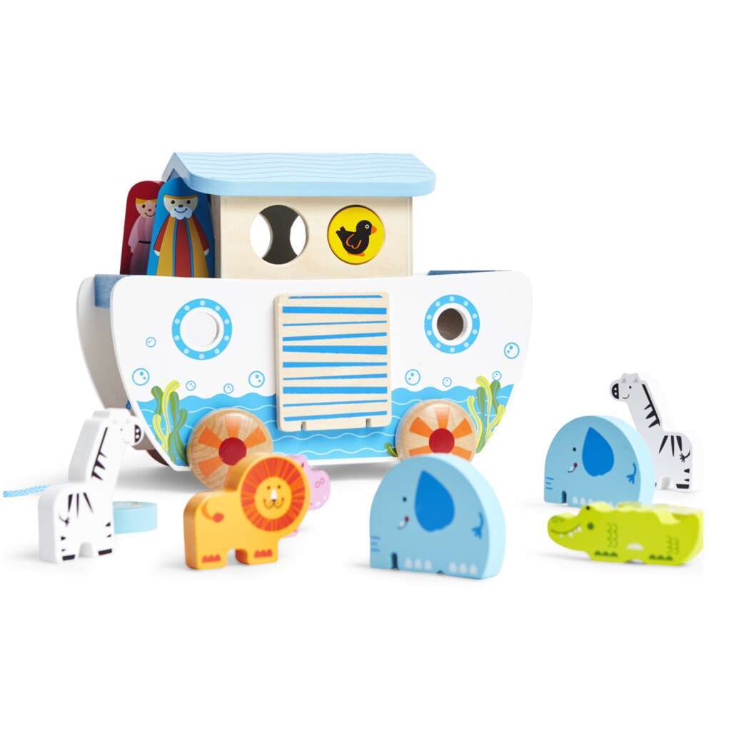 HAPE Arca di Noè in Legno da Trainare con Incastri - E8049