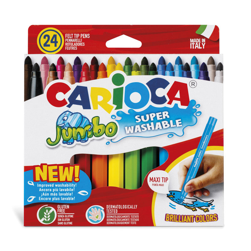 Carioca - Pennarelli Maxi Jumbo 24 pezzi superlavabili 40570